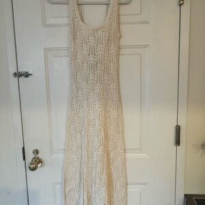 Aqua cream lace / crochet dress